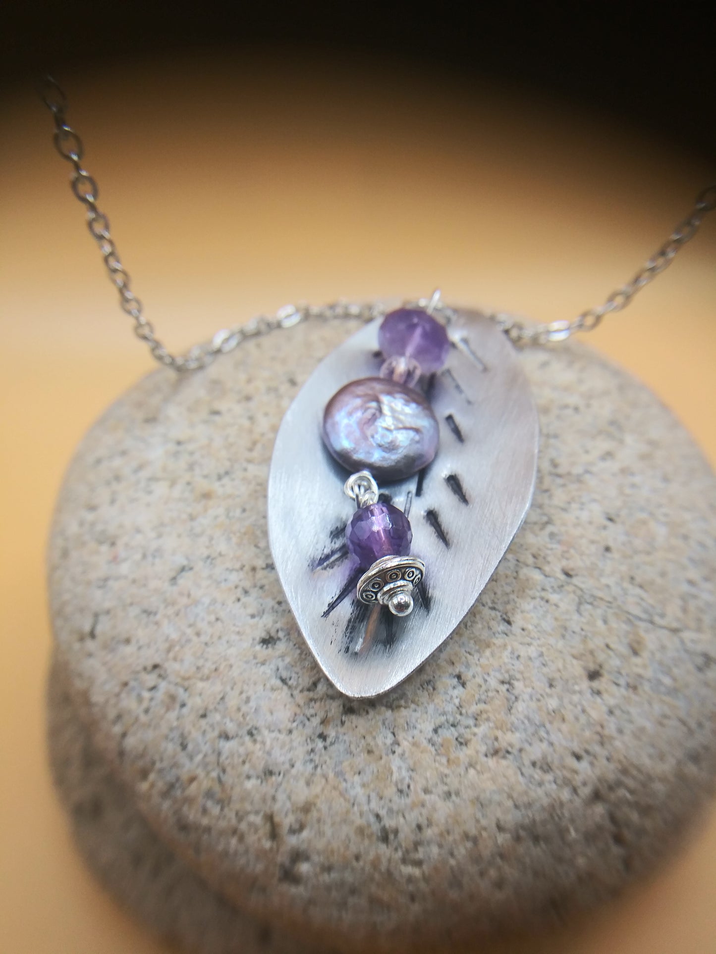 New Leaf Necklace with Coin Pearl
