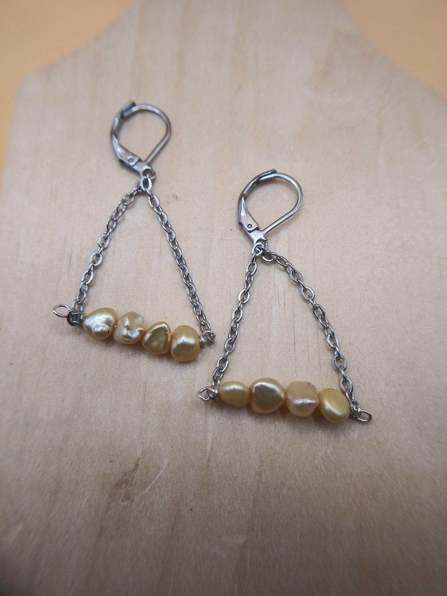 Yellow Pearls Earrings