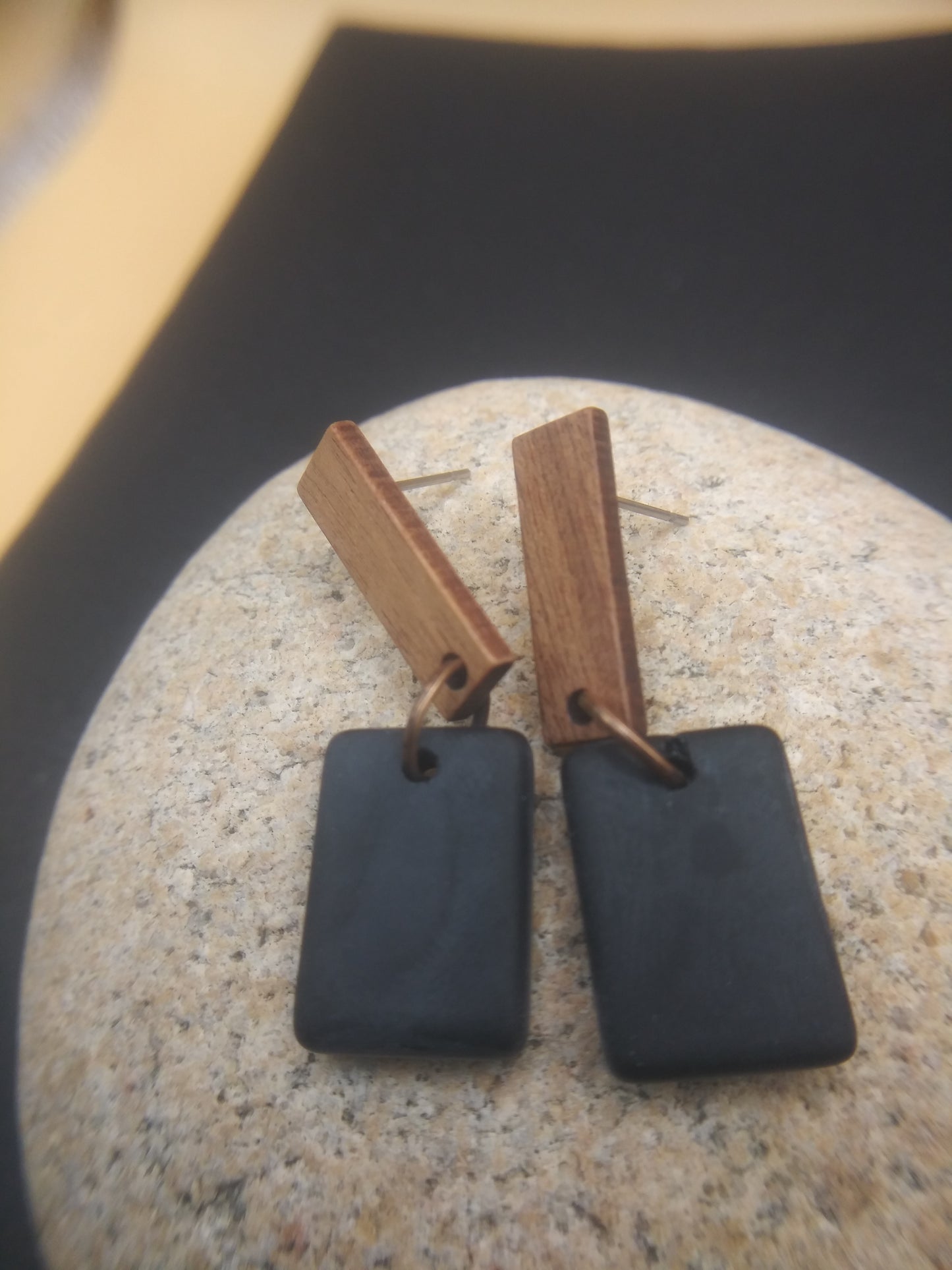 Black Sea glass earrings