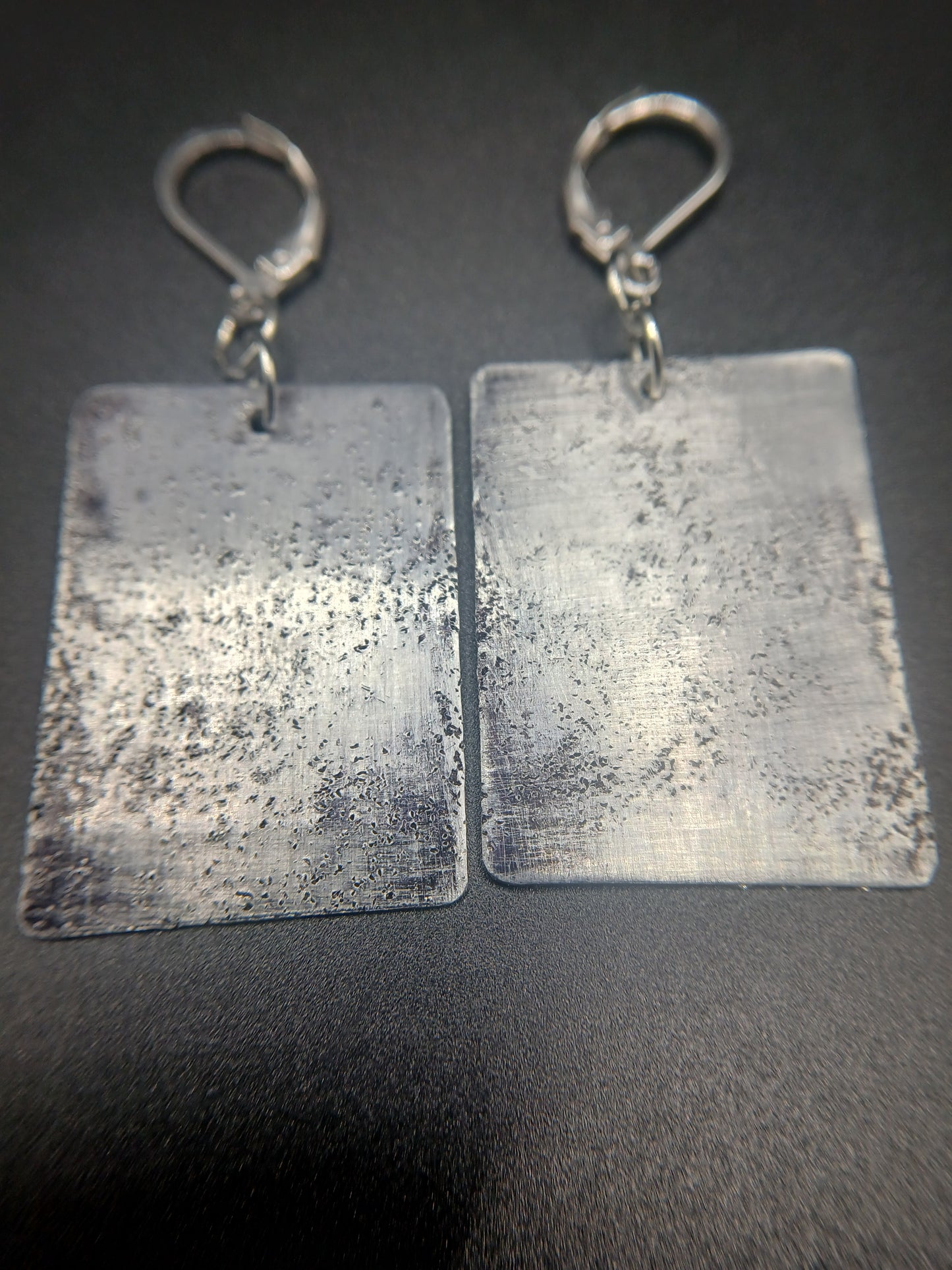 Large silver dangle earrings