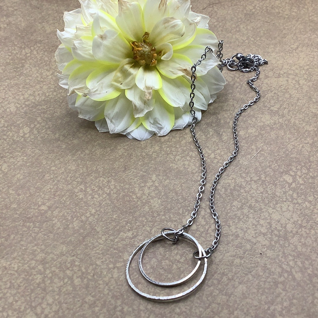 Double Circles Necklace 18”