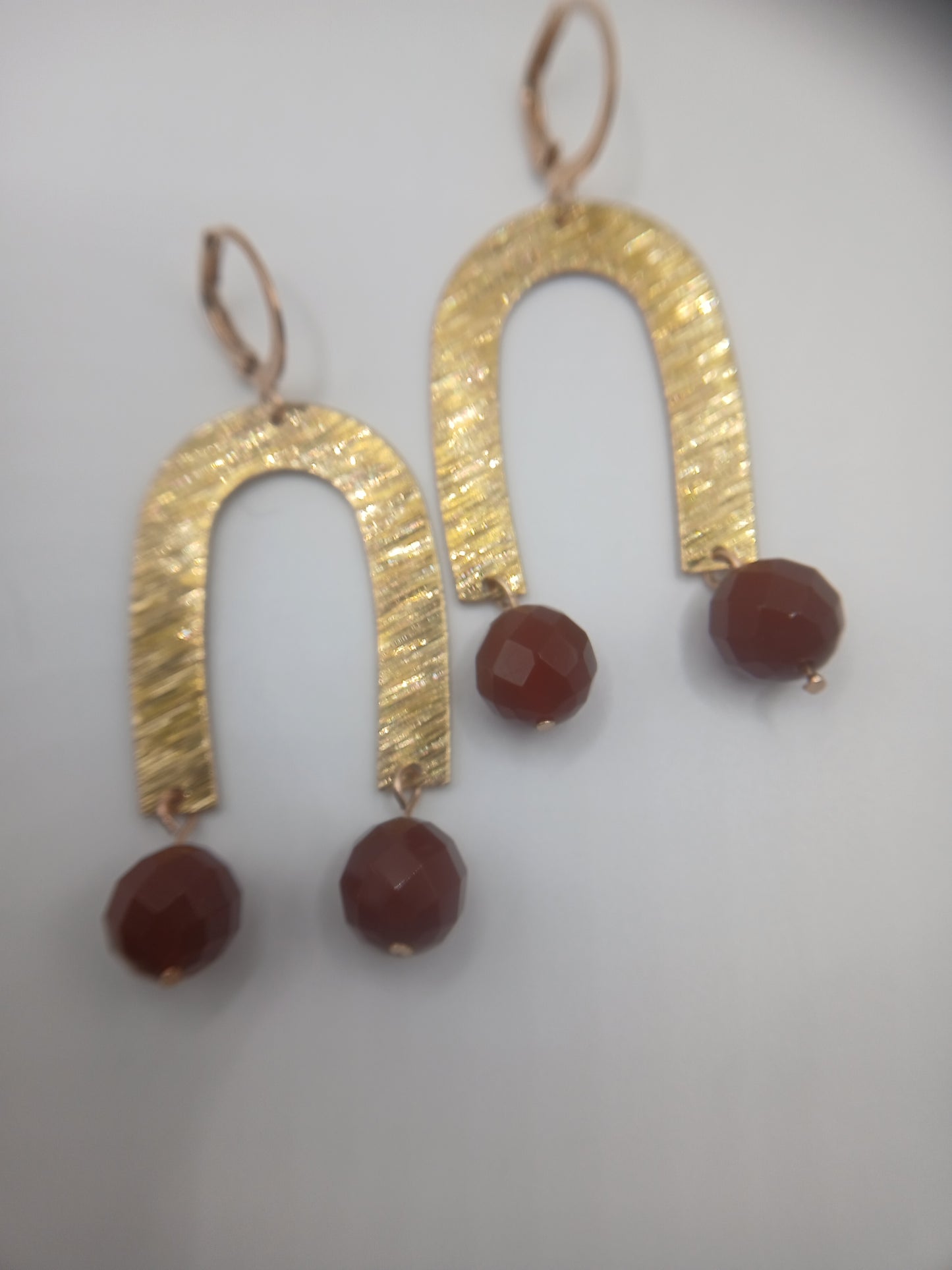 Gold accents and carnelian earrings
