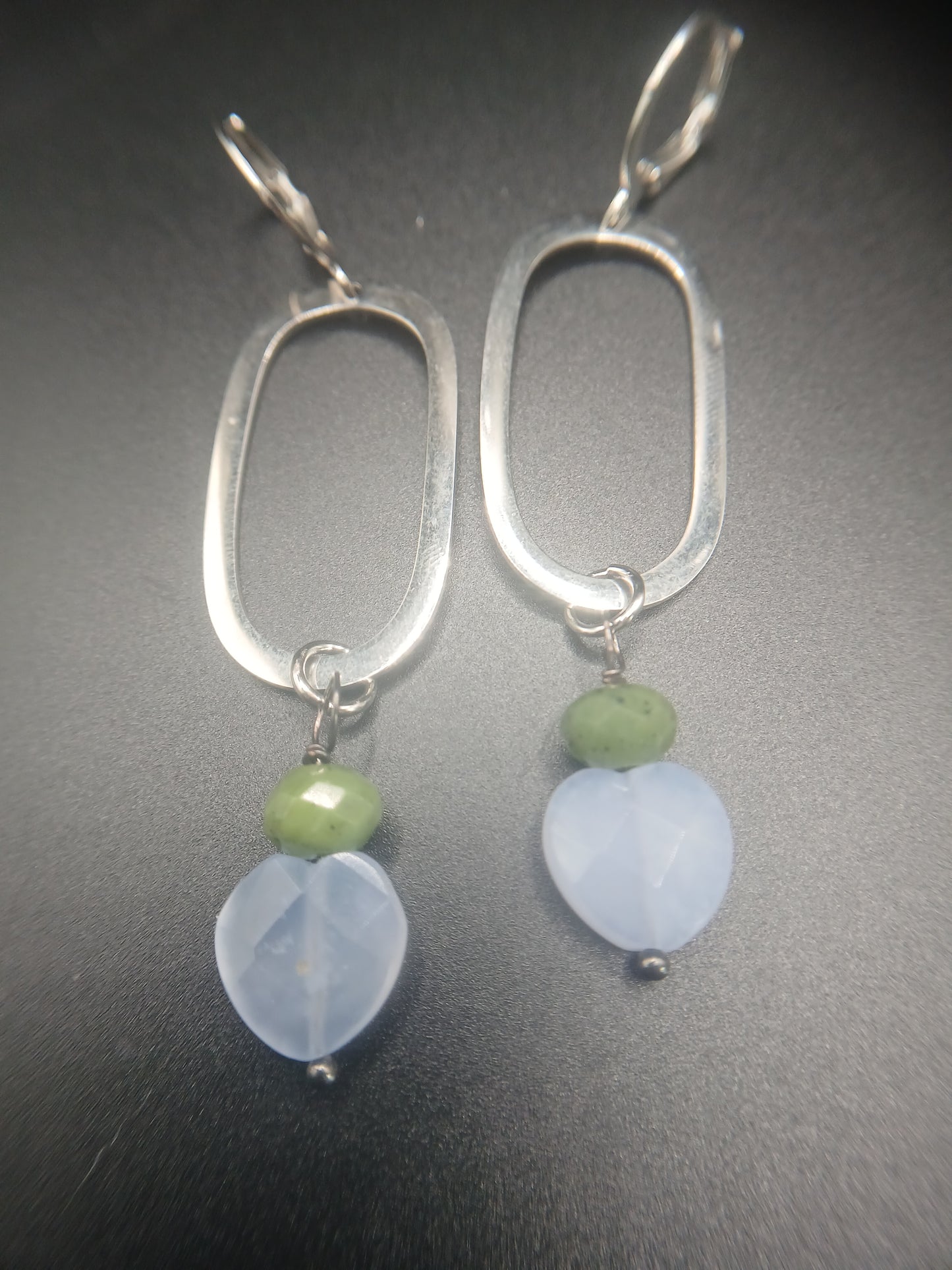Silver ovals and heart beads