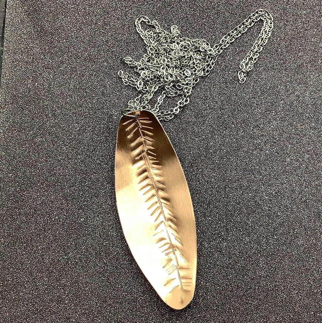 Copper Copys Feather Necklace 32 Inches