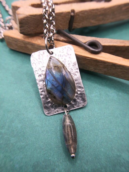 Labradorite Moonstone Pendant w/ drop