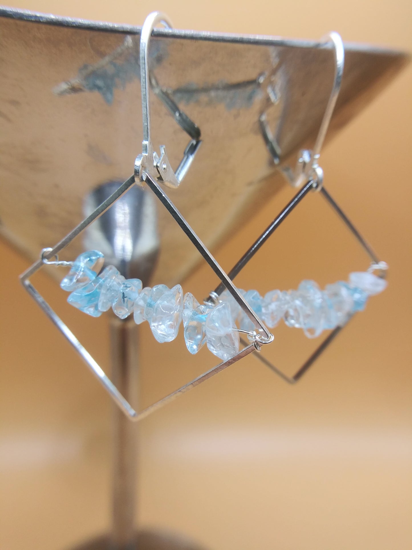 Aqua Marine chips Earrings