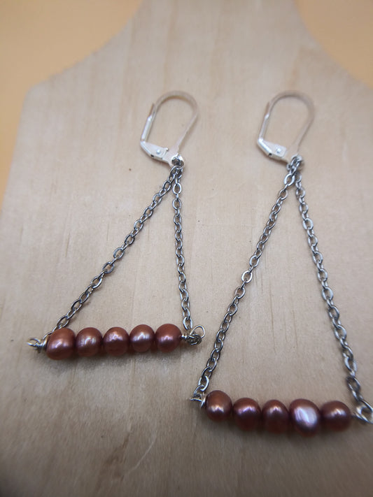 Pink Pearls Earrings