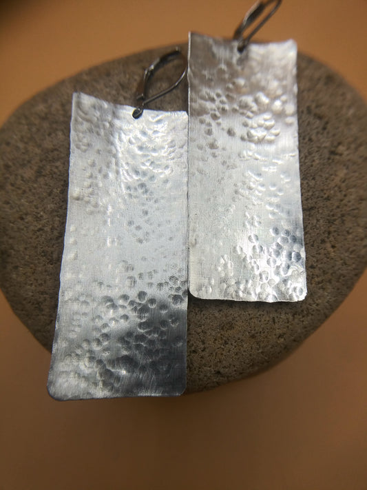 Long hammered aluminum Earrings