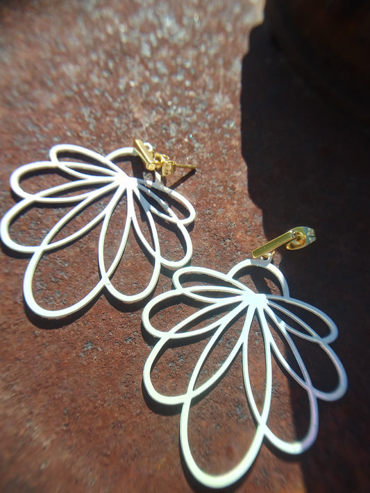 May 1 st  White Flowers Earrings