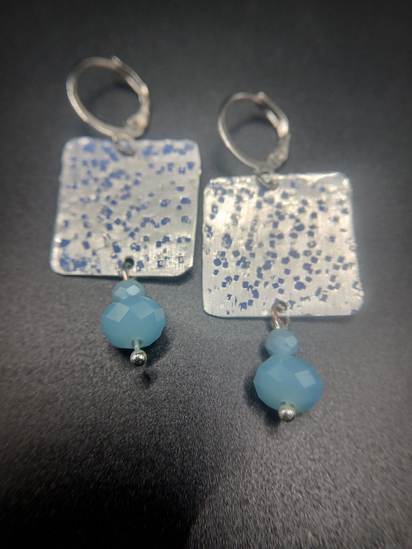 Hammered Again Blue earrings