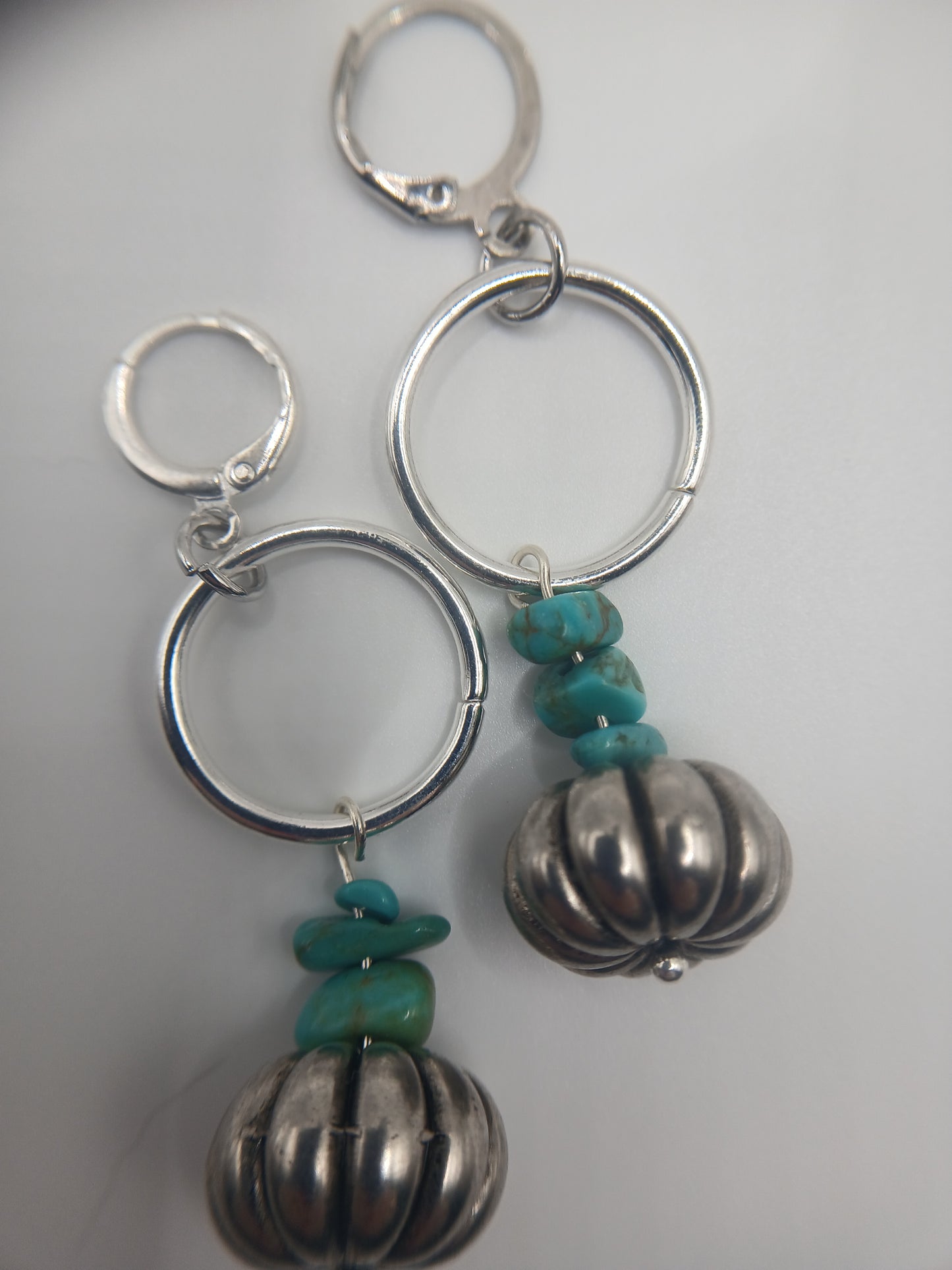 Turquoise and silver earrings