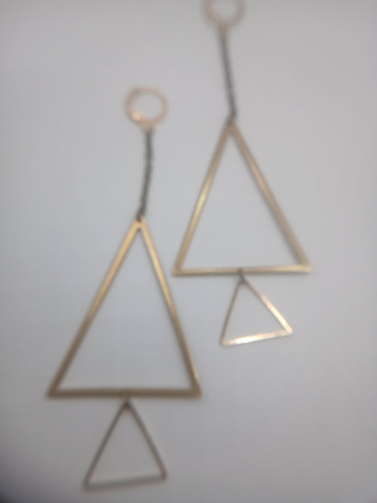 Long geometrical earrings